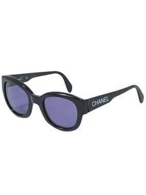 Chanel Logo Sunglasses Eyewear Acetate Black Blue 05247 94305 Glasses